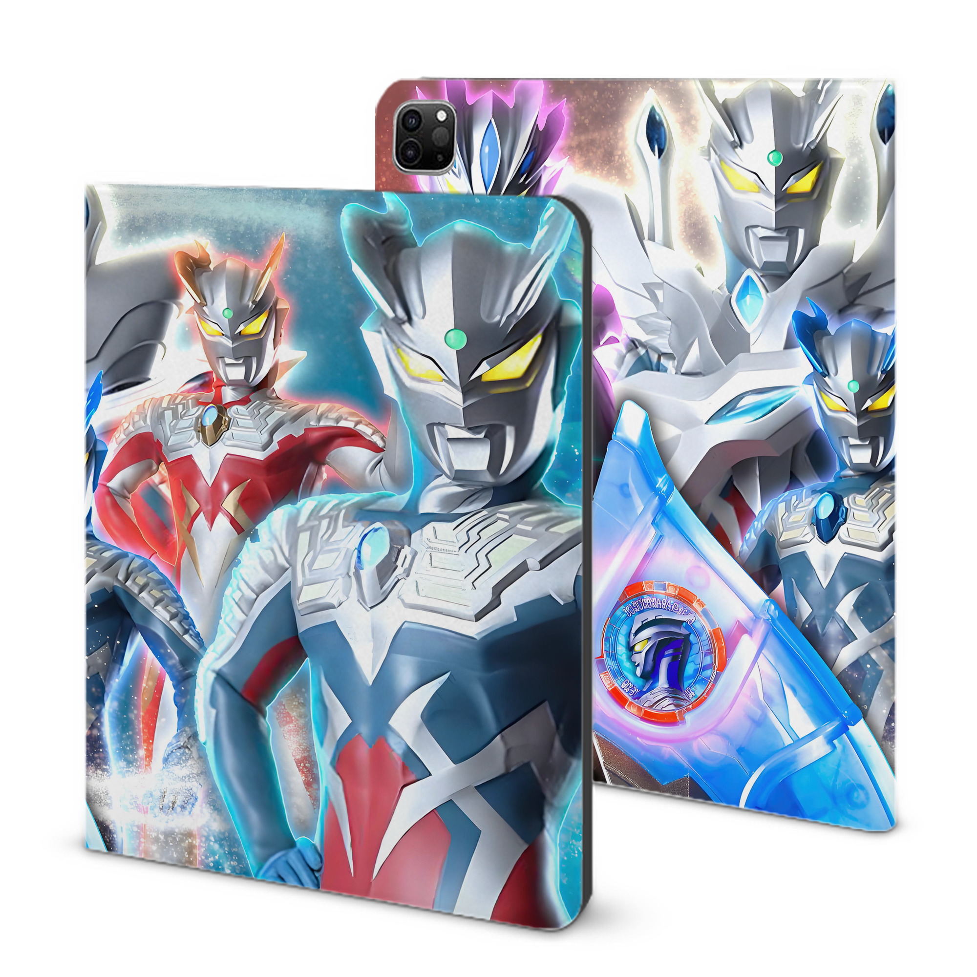（画像用） ウルトラマン Ultraman IPad ケース ブック型 PUレザー TPU 耐衝撃 軽量 薄型 ペン収納なし 全面保護 IPad 各モデル対応
